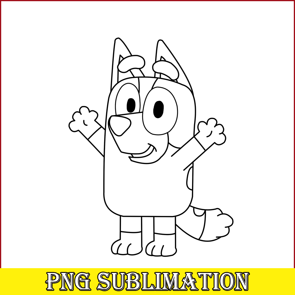 Bingo 1 Line PNG Bingo Bluey PNG Bluey Family PNG | Inspire Uplift
