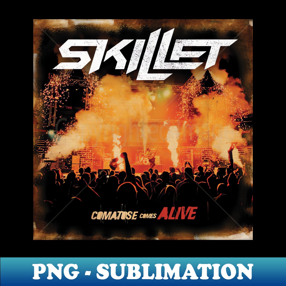 Skillet Comatose Comes Alive Album Cover Retro PNG Sublima Inspire