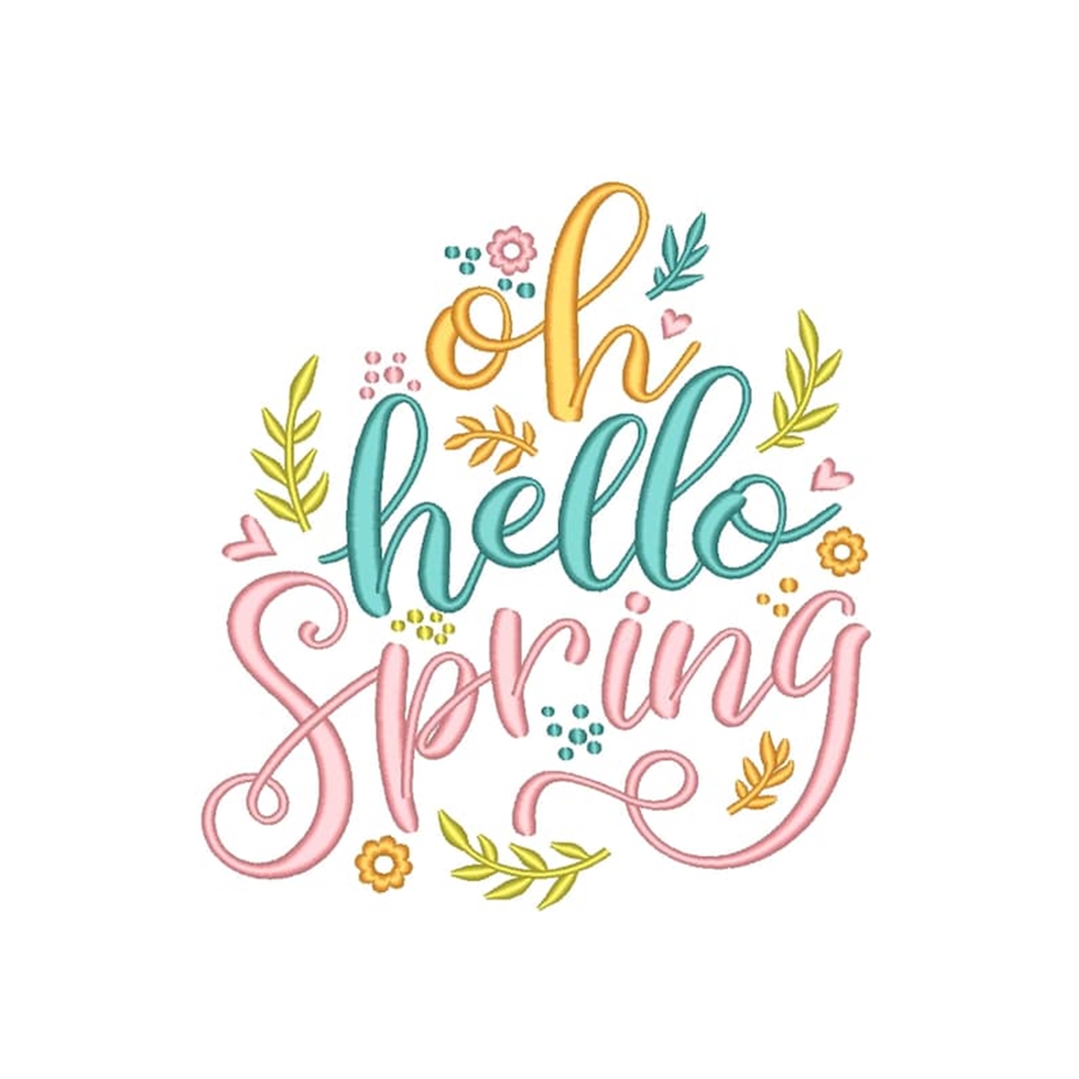 Hello Spring Machine Embroidery Design, 4 sizes, Instant Dow - Inspire ...