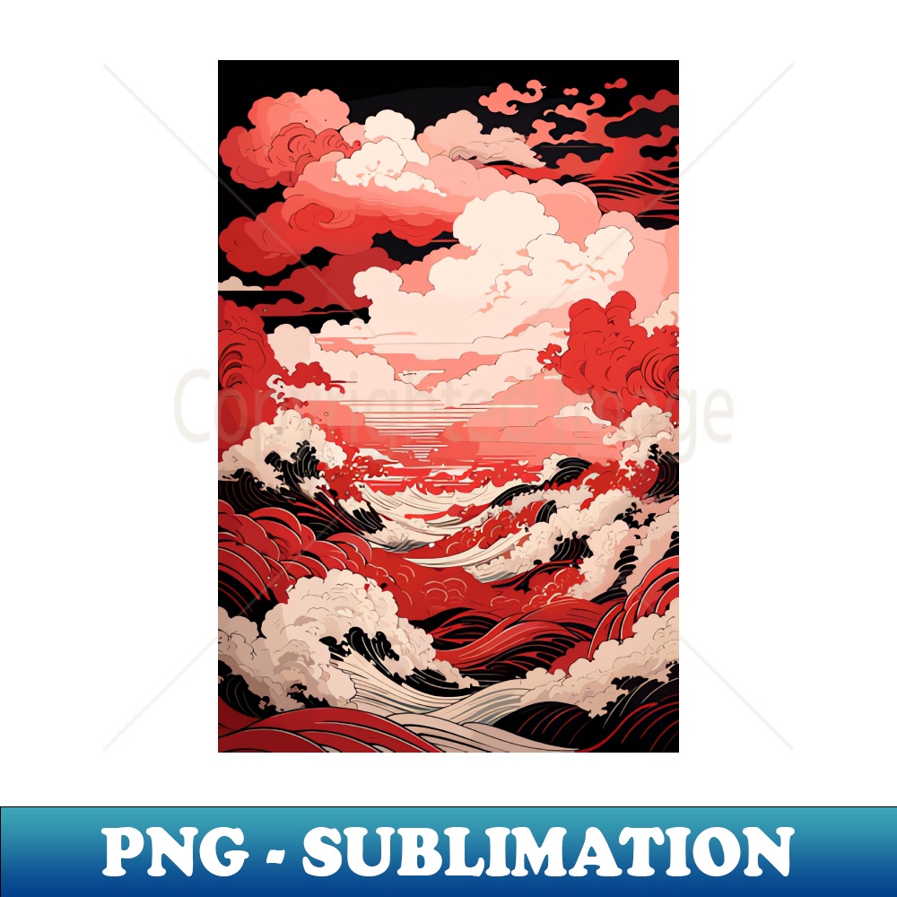 Ancient Japanese Waves Digital Art - Exclusive PNG Sublimati | Inspire ...