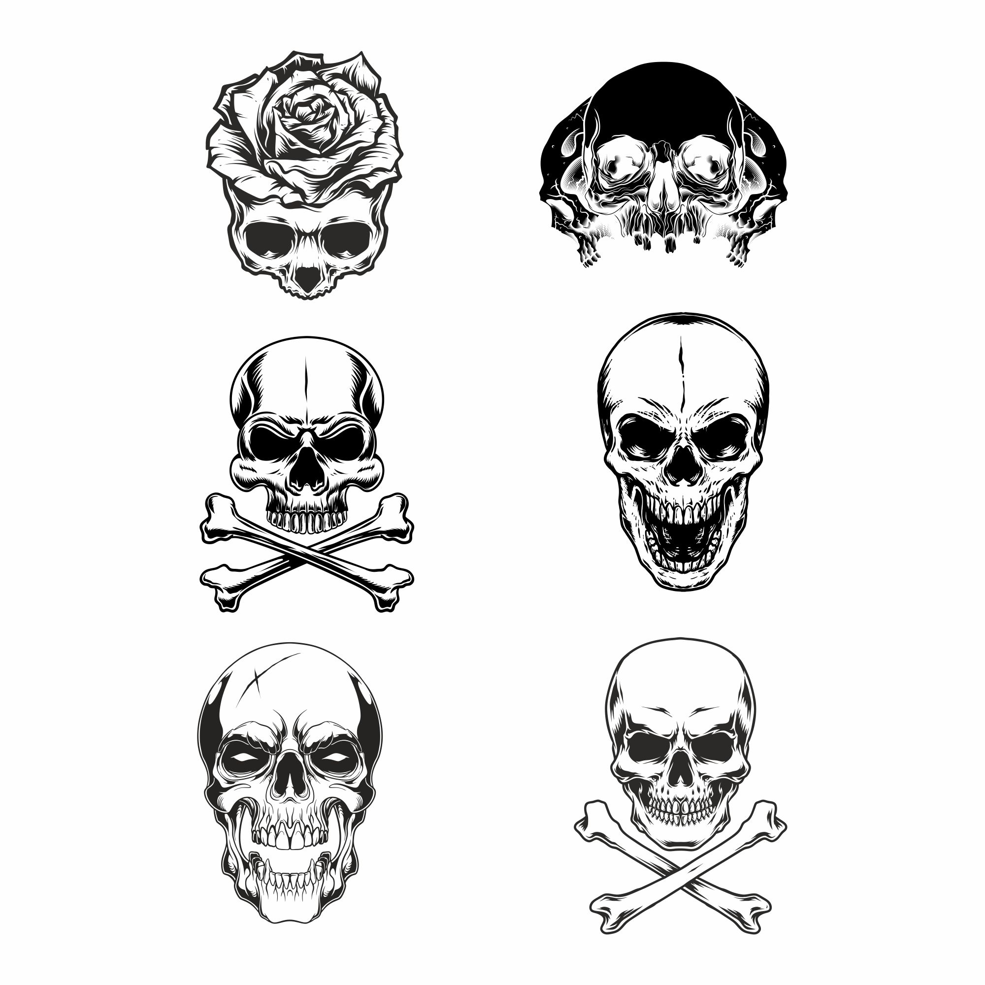 Skull SVG Bundle, Skull SVG, Skull clipart, Skull svg files Inspire