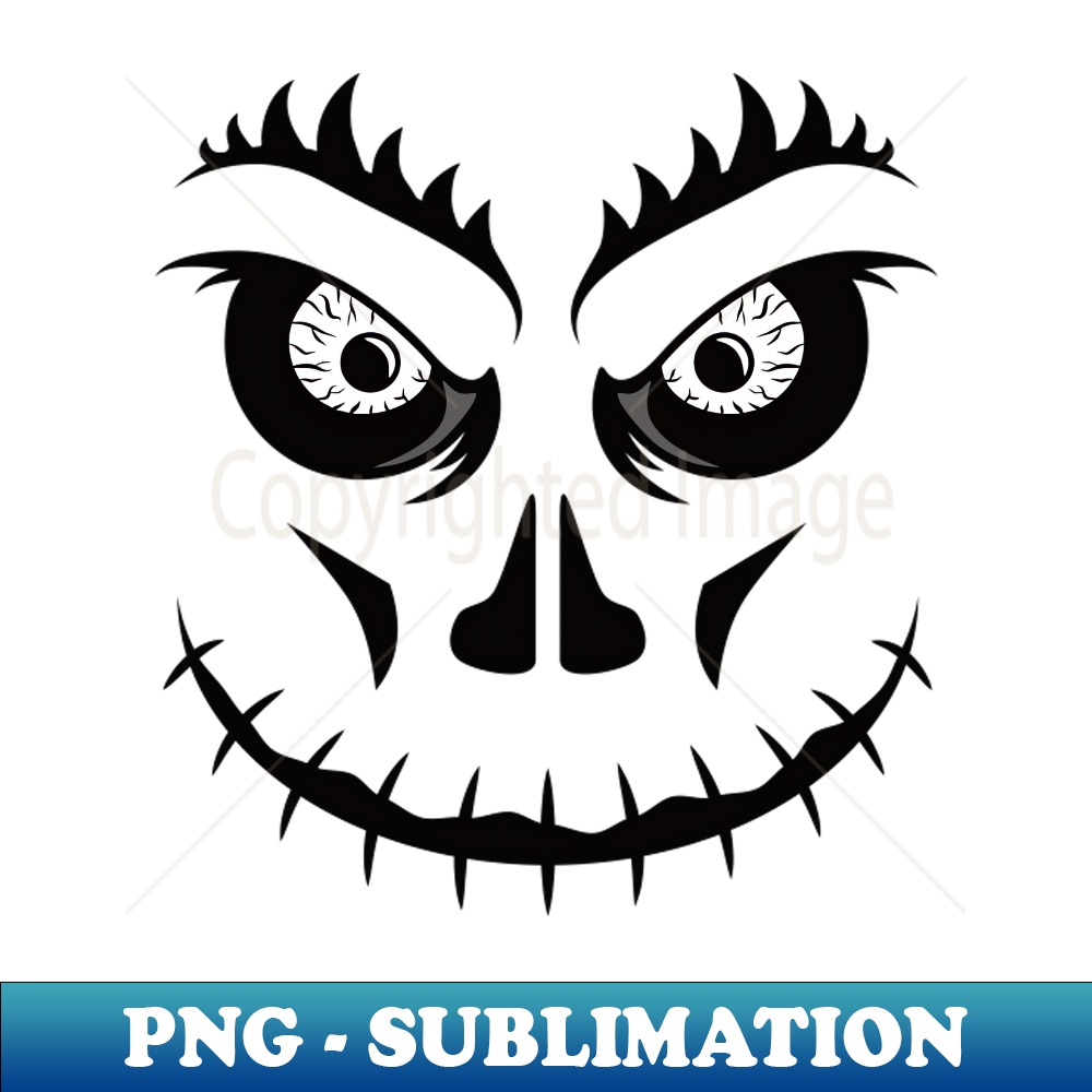 Scary Skull Face - PNG Transparent Sublimation Design - Bold - Inspire ...