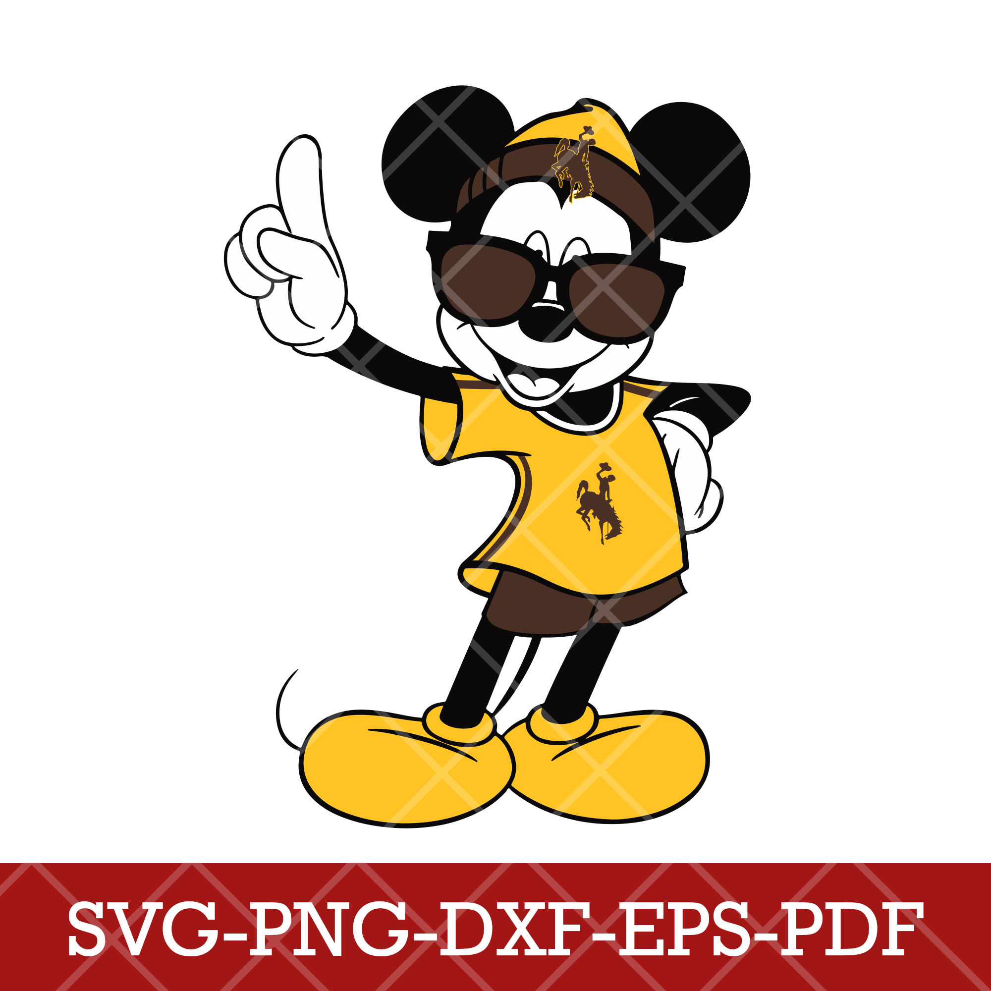 Wyoming Cowboys_mickey NCAA 2,SVG,DXF,EPS,PNG,digital downlo Inspire