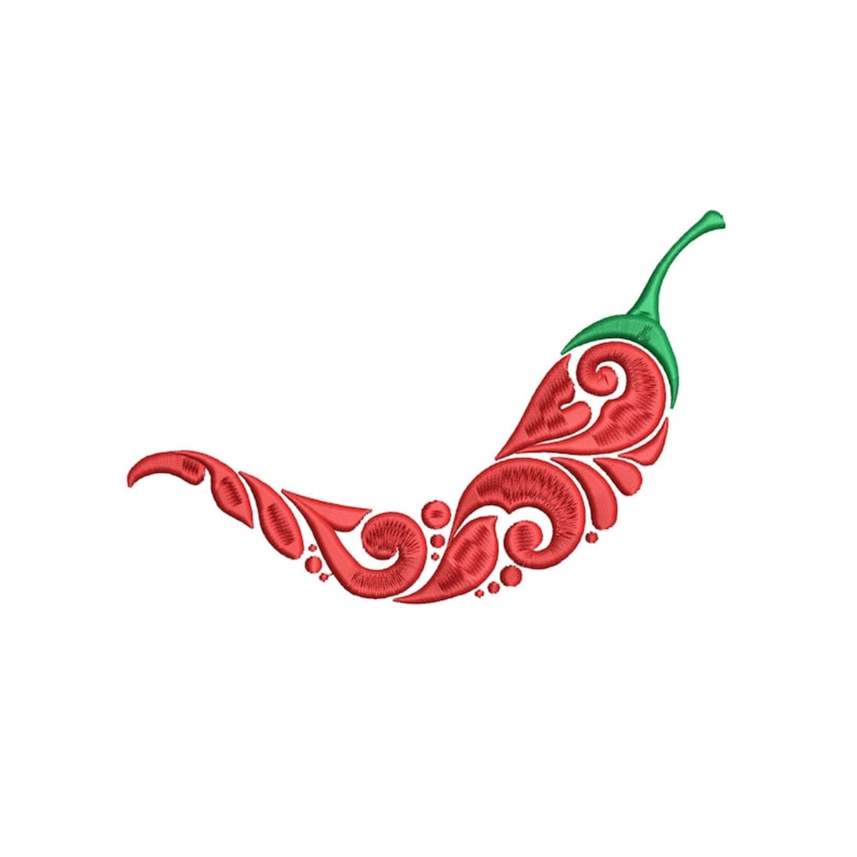Chilli Pepper Machine Embroidery Design. 5 sizes | Inspire Uplift