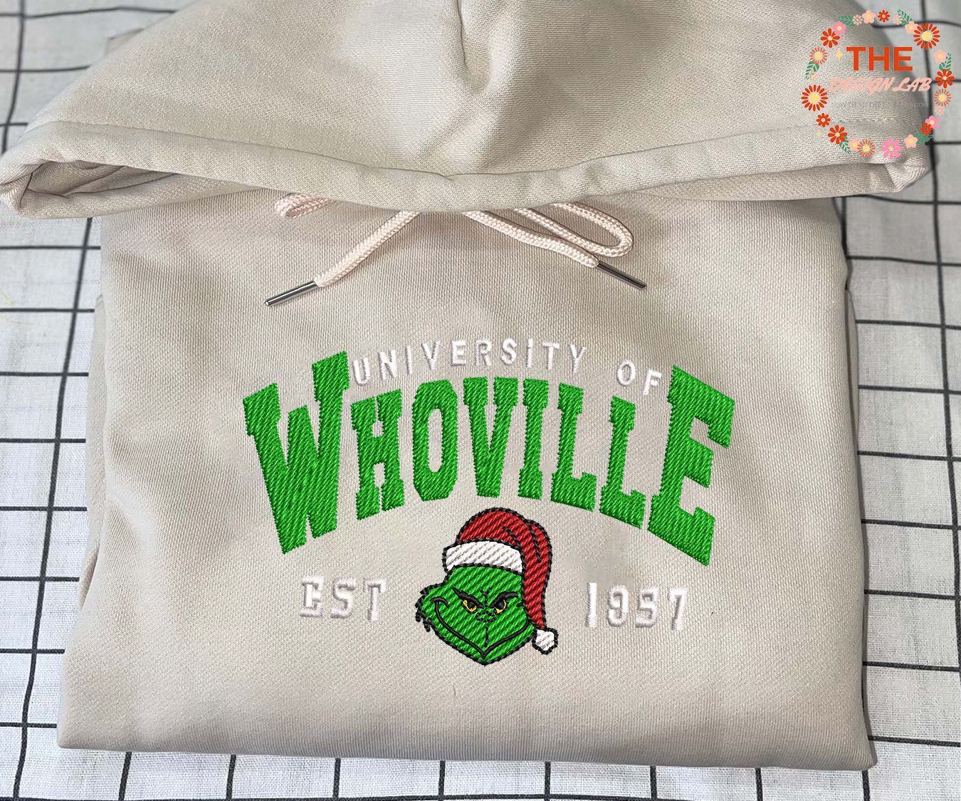 Womens Ew People Christmas Green Furry Monster Print Casual Sweatshirt