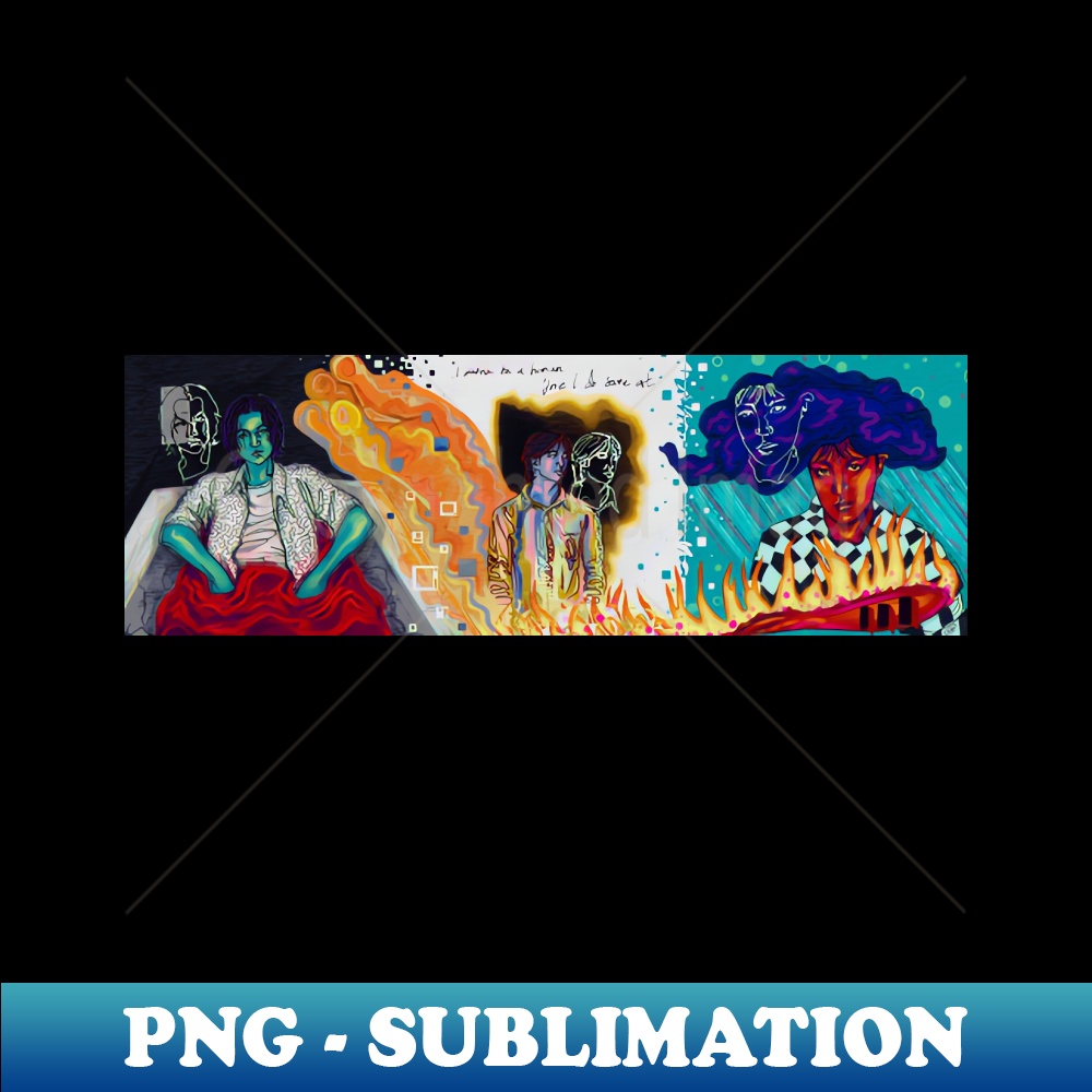 BTS Rapline triptych 23 surrealist painting - PNG Transparen | Inspire ...