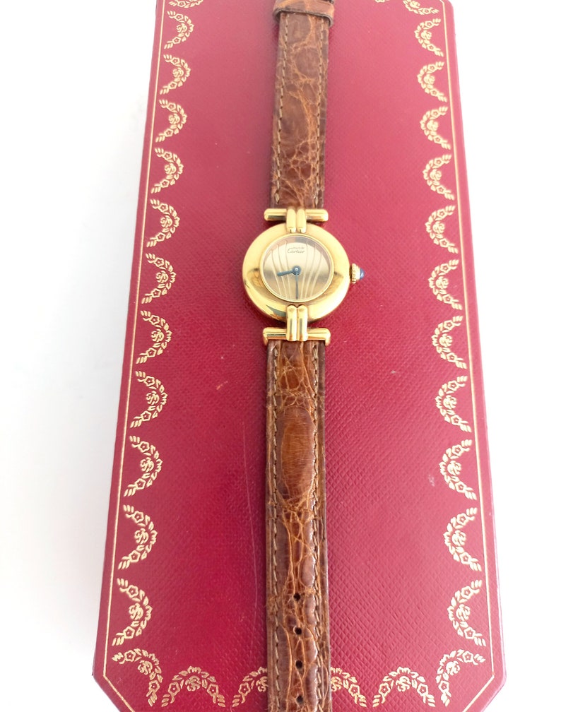 CARTIER RIVOLI wrist watch Vermeil Sterling silver gold plat | Inspire ...