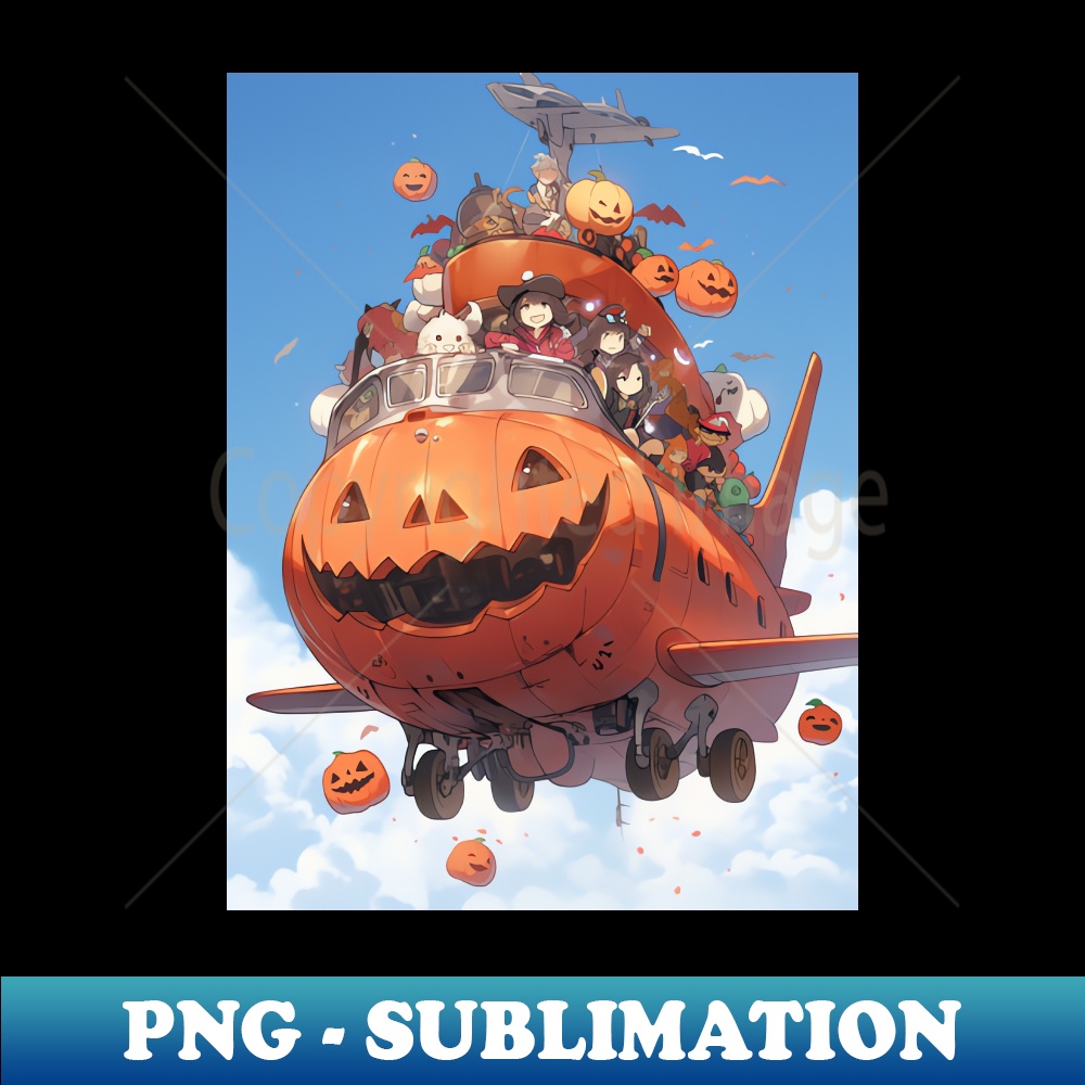 Pumpkin airplane Elegant Sublimation PNG Download Vibran Inspire