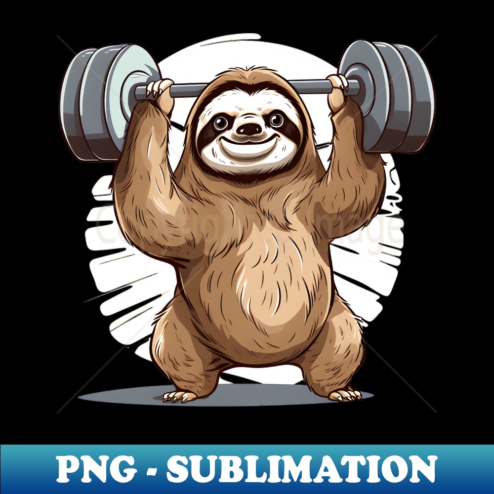 Weight Lifting Adventures with Sloths - Premium PNG Sublimat - Inspire