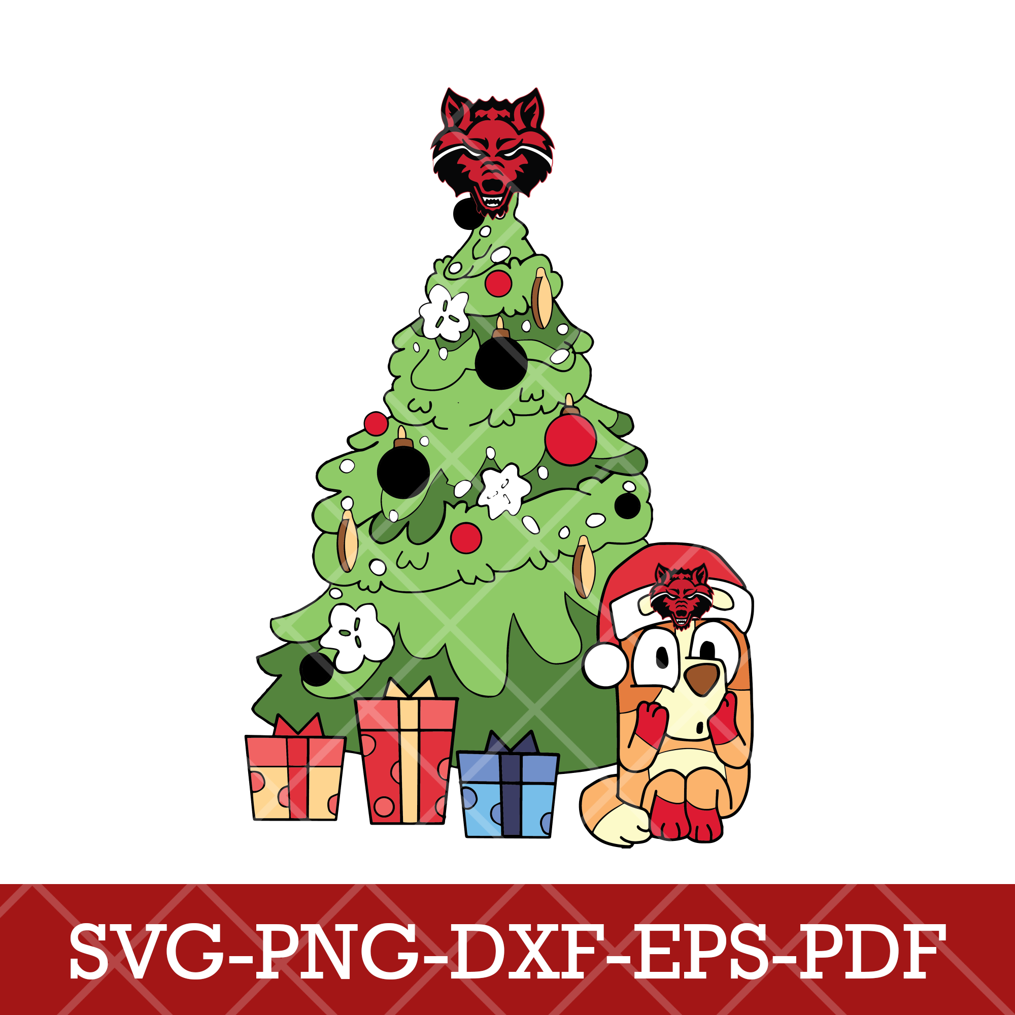 Arkansas State Red Wolves_NCAA Bluey 9,SVG,DXF,EPS,PNG,digit - Inspire