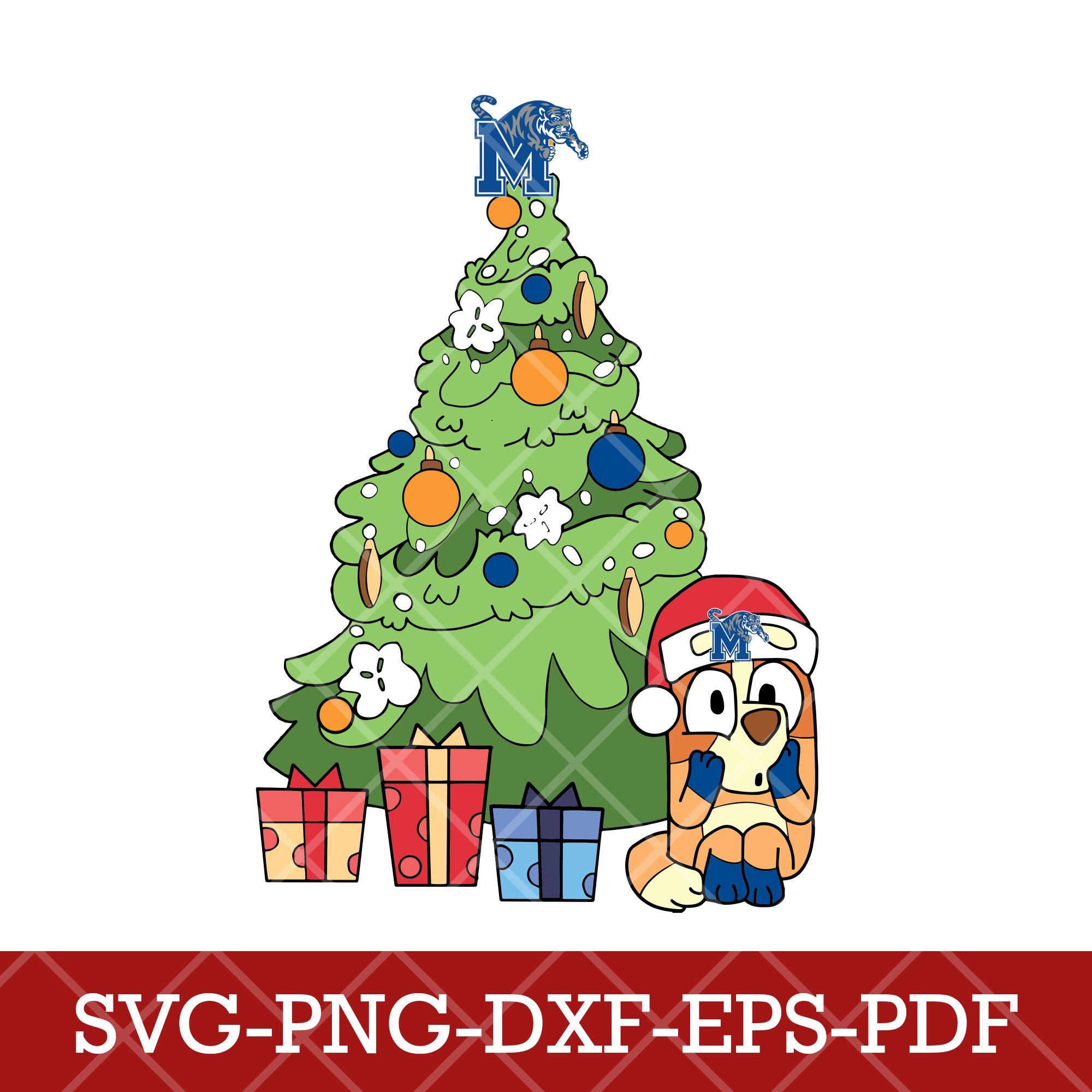 Memphis Tigers_NCAA Bluey 9,SVG,DXF,EPS,PNG,digital download - Inspire