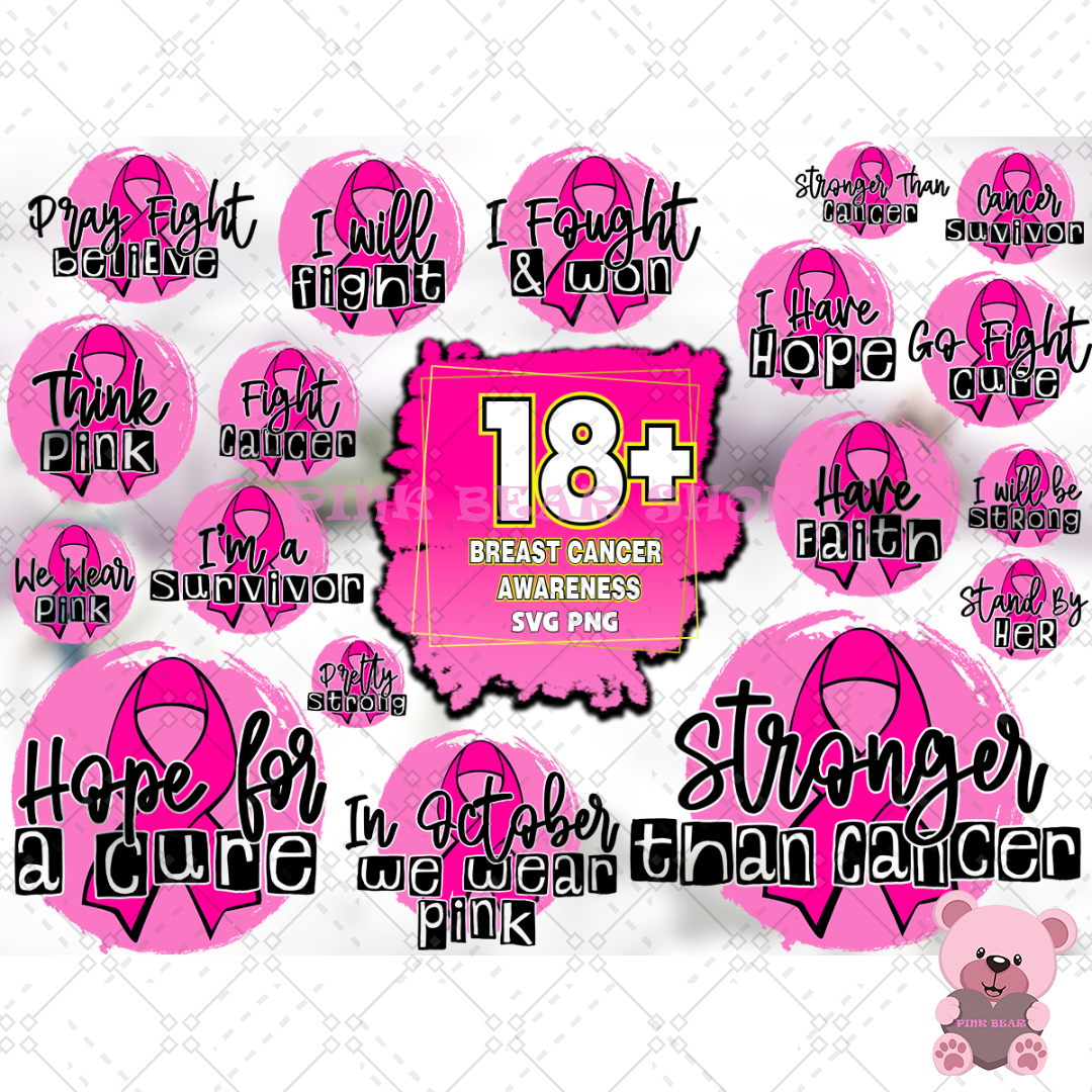 Breast Cancer Awareness Bundle SVG, Breast Cancer Svg, Cance - Inspire