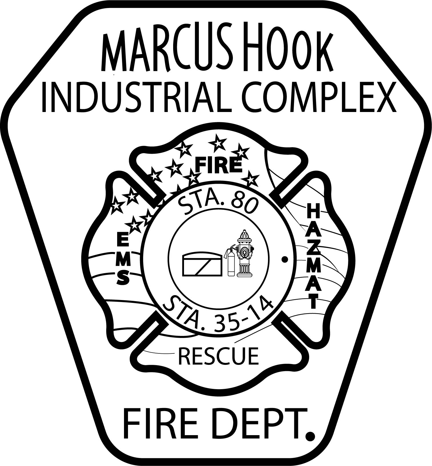 Fire Dept Badge Marcus Hook Industrial Complex Badge, Seal, Inspire