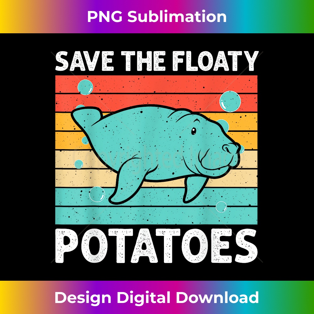 Funny Save The Floaty Potatoes Tshirt - Manatee Conservation Tee For Women - Cute Animal Lover Shirt