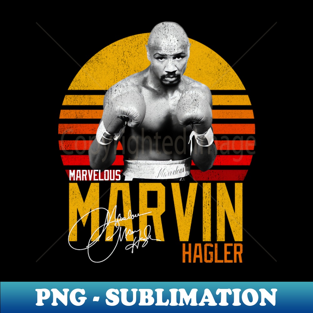 Marvelous Marvin Hagler Boxing Legend Signature Vintage Retr Inspire