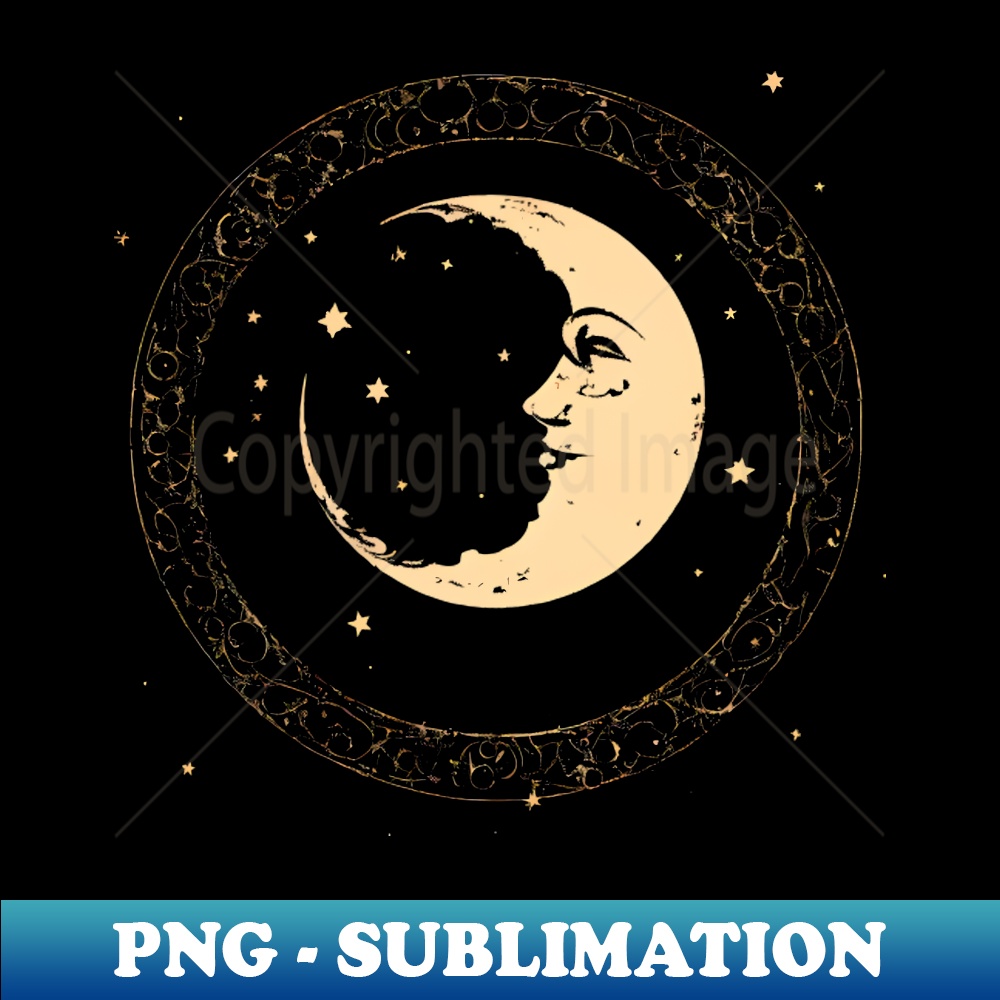 Vintage Waxing Crescent Moon Phase HighResolution PNG Sub Inspire