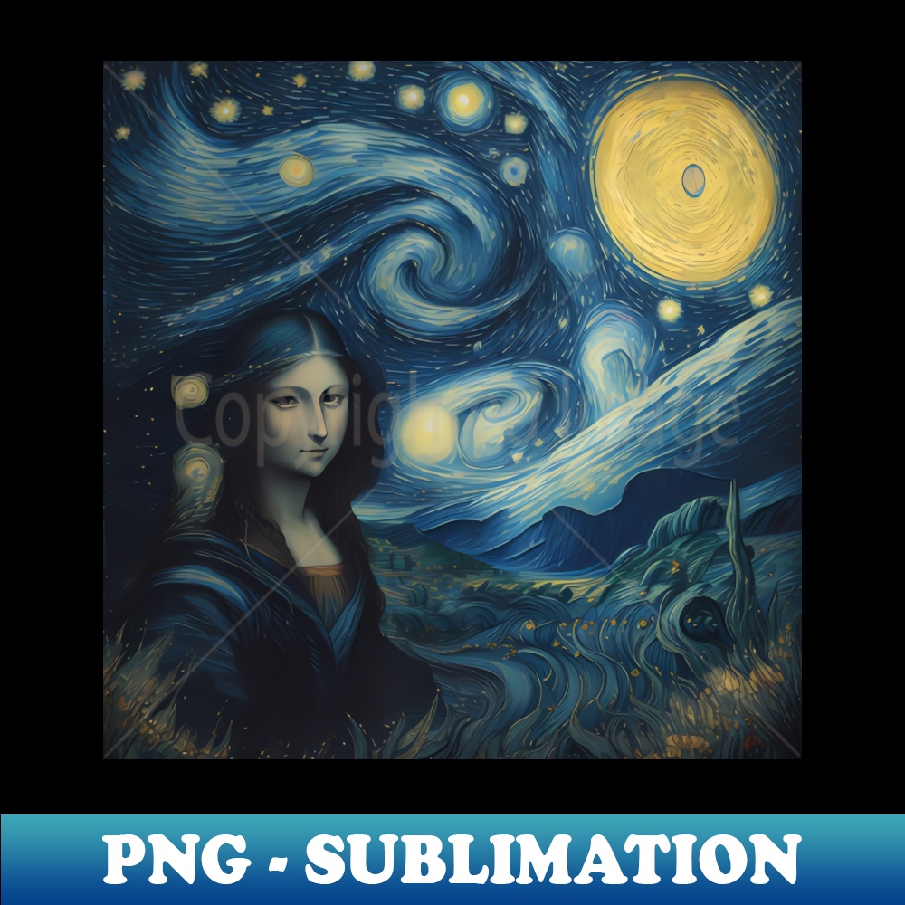 Mona Lisa - Starry Night - Instant Sublimation Digital Downl | Inspire ...