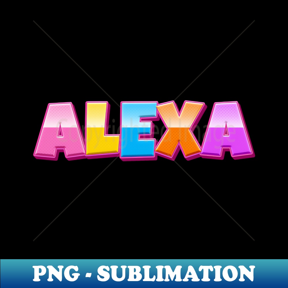 Rainbow Craft Alexa Name - Signature Sublimation PNG File - - Inspire ...