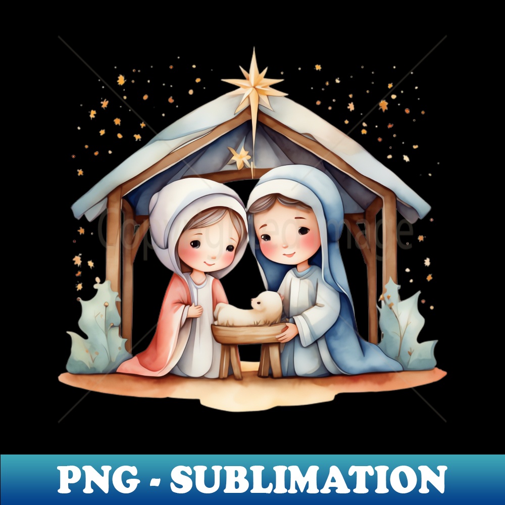 a cute nativity with Mary and Joseph - PNG Transparent Digit - Inspire