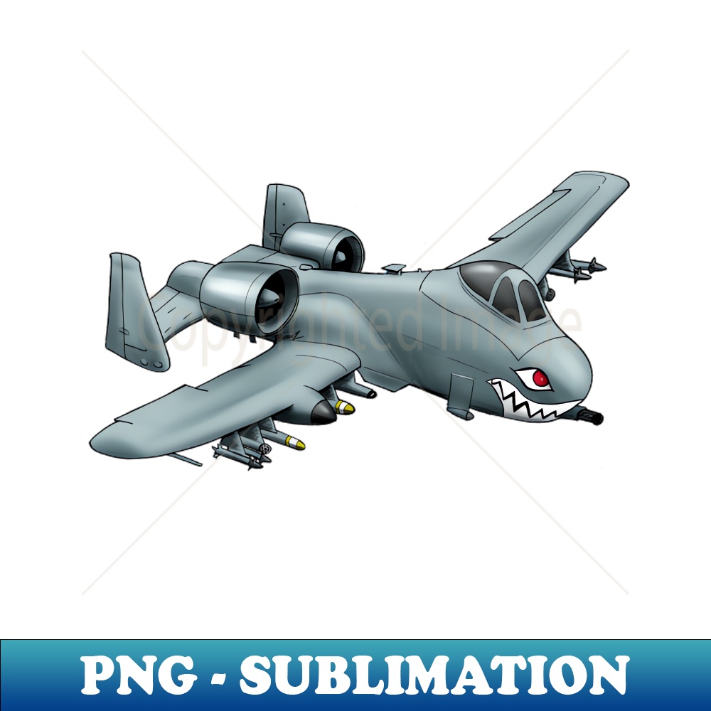 A10 Warthog Tankbuster Cartoon - PNG Transparent Sublimation - Inspire