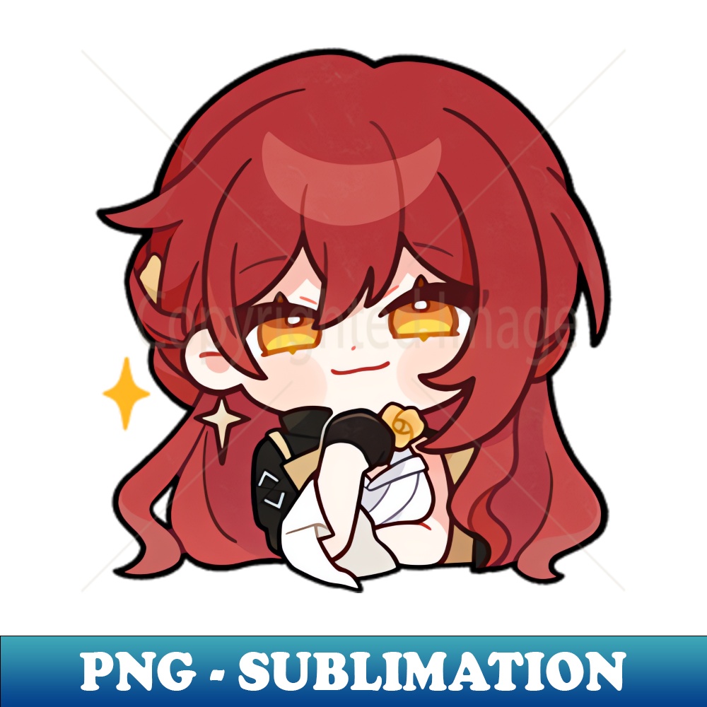 Honkai Star Rail Chibi Himeko - Vintage Sublimation PNG Down - Inspire