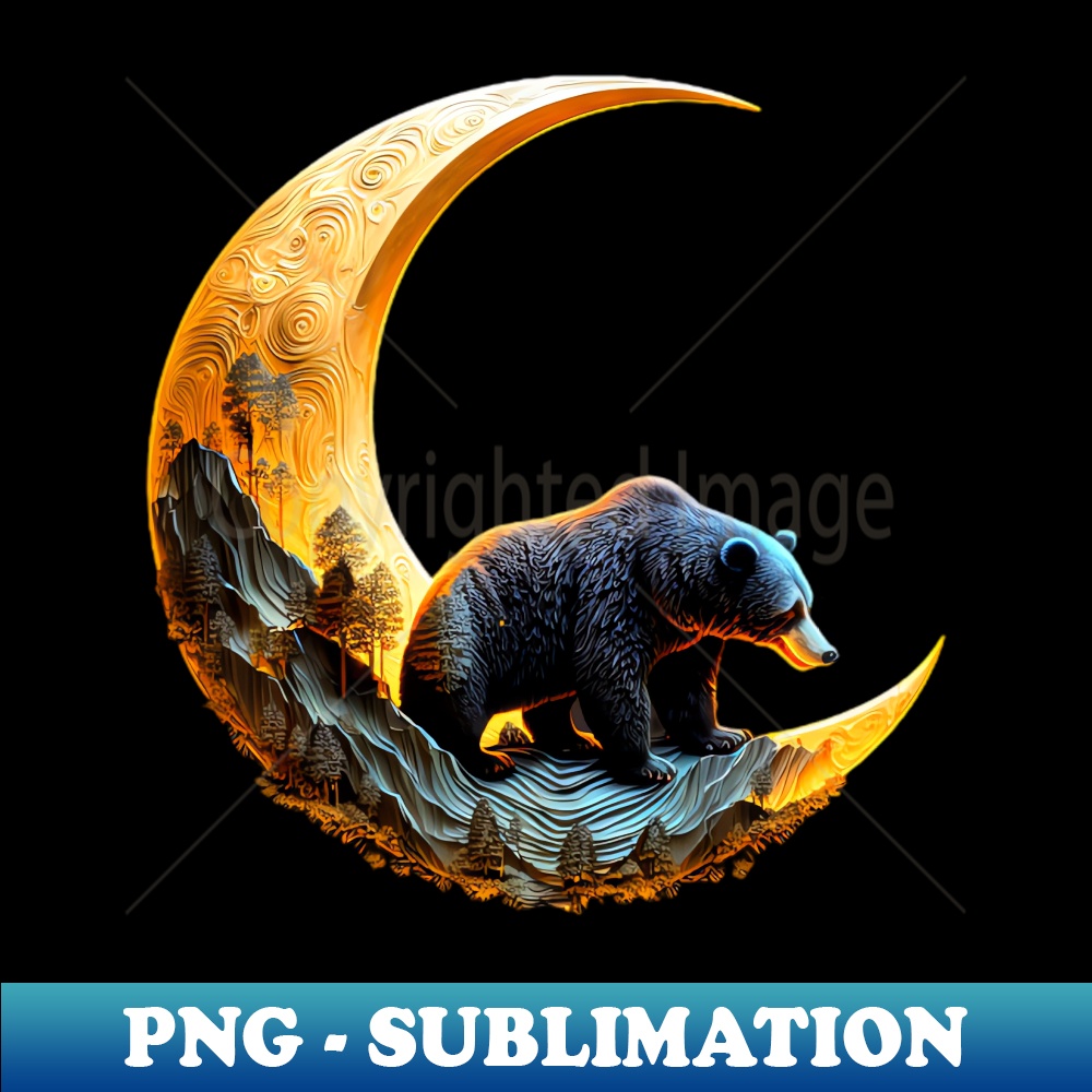 Moon Bear on a Crescent Moon - Dreamy Vibe - Fairy Tale Styl | Inspire ...