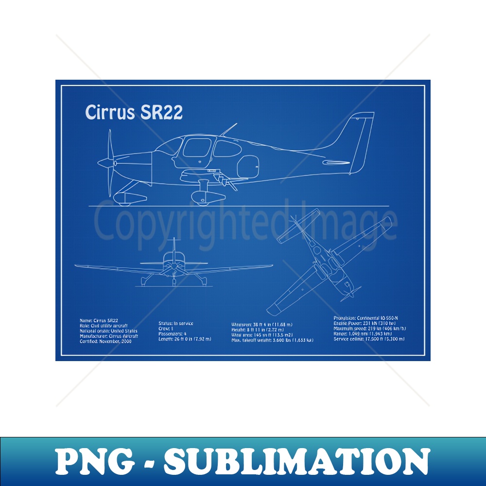 Cirrus SR22 - Airplane Blueprint Drawing Plans or Schematics - Inspire ...