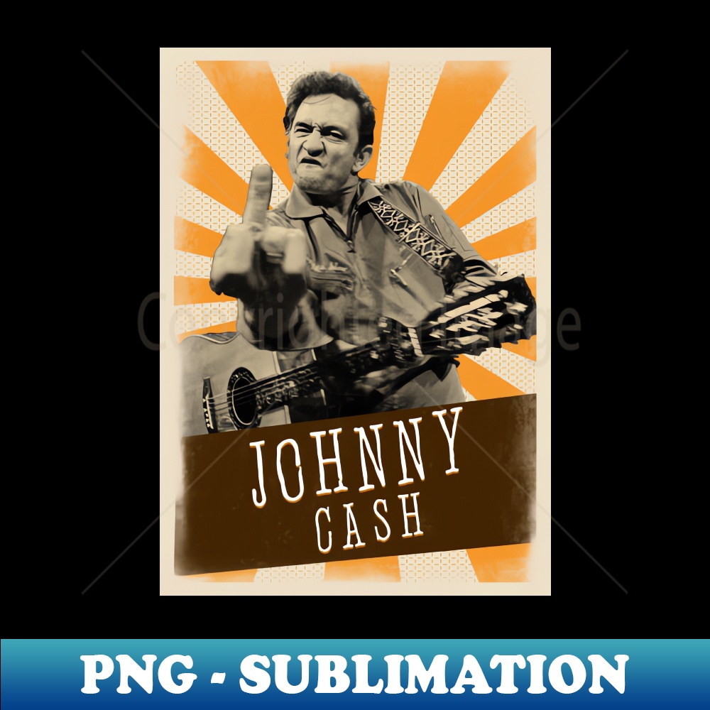 Johnny Cash Middle Finger Drawing Johnny Cash Middle Finger Men's T ...