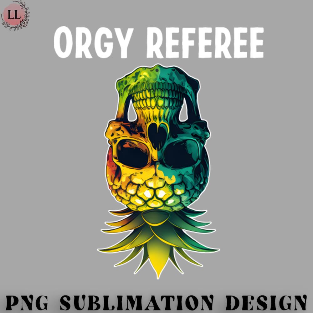 Football PNG Orgy Referee Funny Upside Down Pineapple Skull | Inspire ...