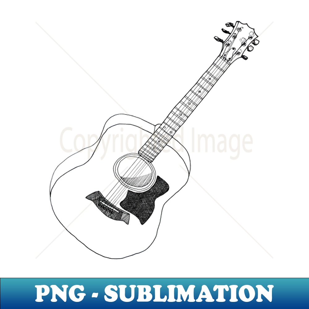 Acoustic guitar line drawing - Professional Sublimation Digi | Inspire ...