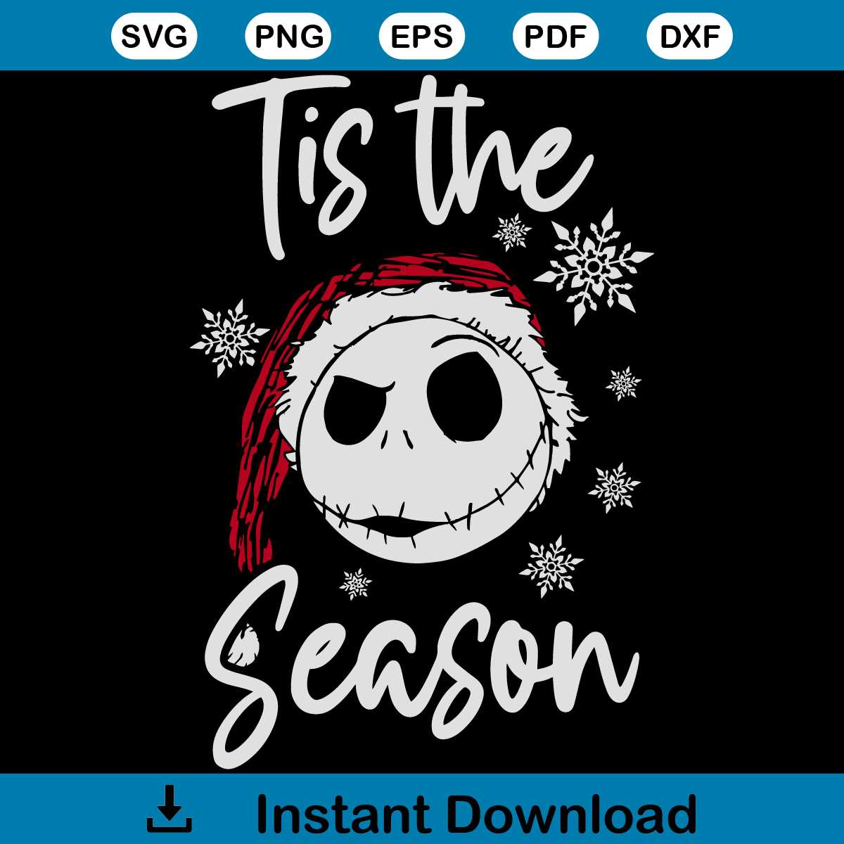 Santa Jack Skellington Tis The Season SVG File For Cricut | Inspire Uplift