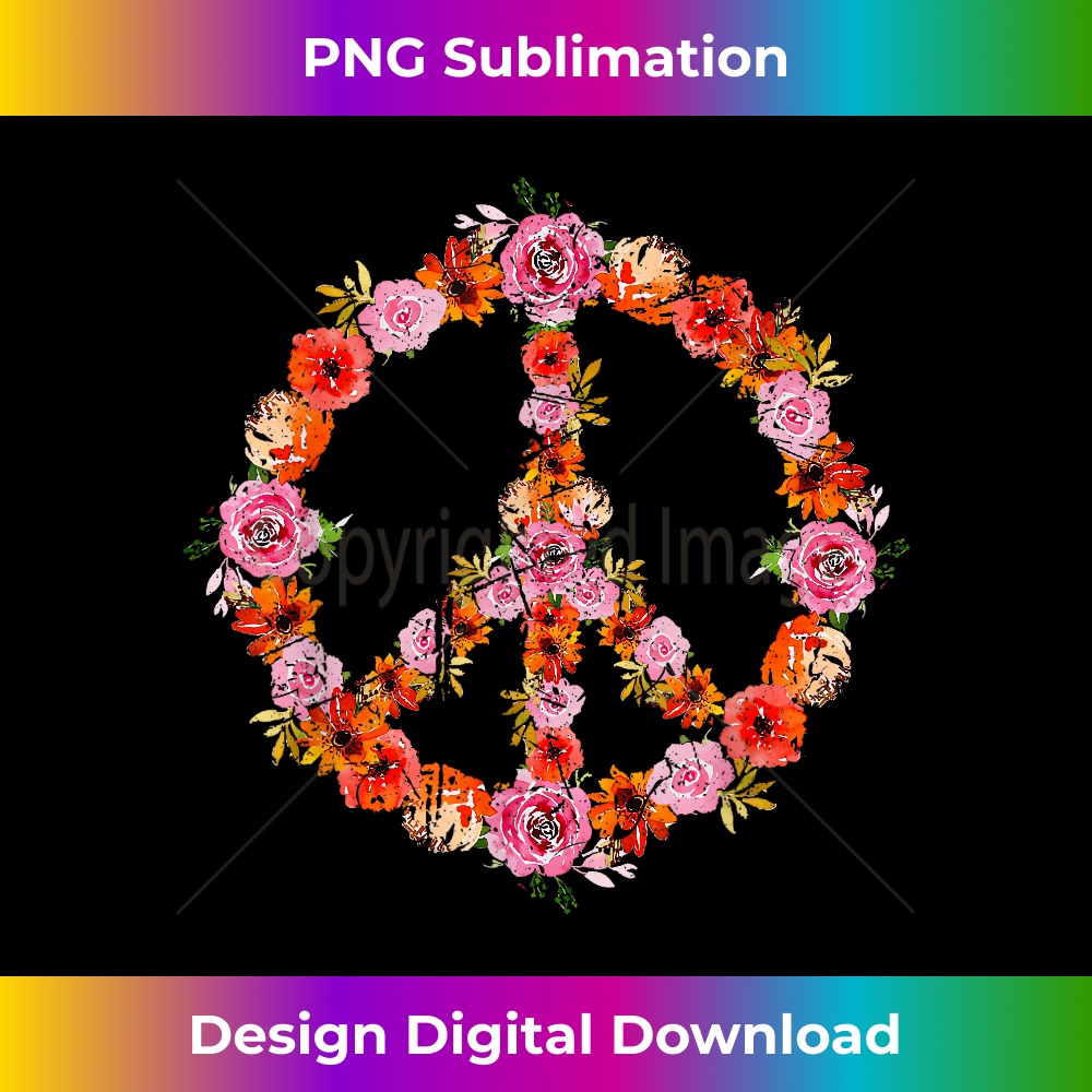 Spring Flowers Peace Sign 60s 70s Hippie Boho Peace Symbol - | Inspire ...