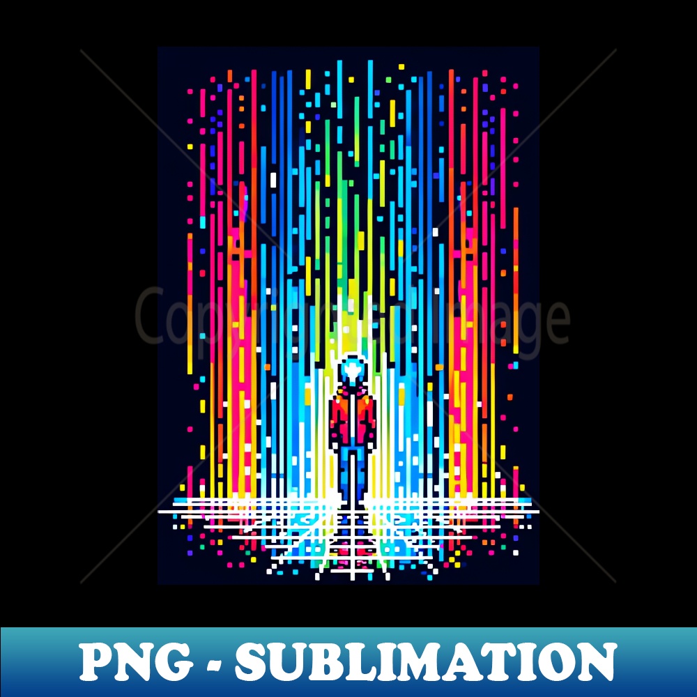 8-Bit Solace in Digital Rain - Pixel Art - Special Edition S | Inspire ...
