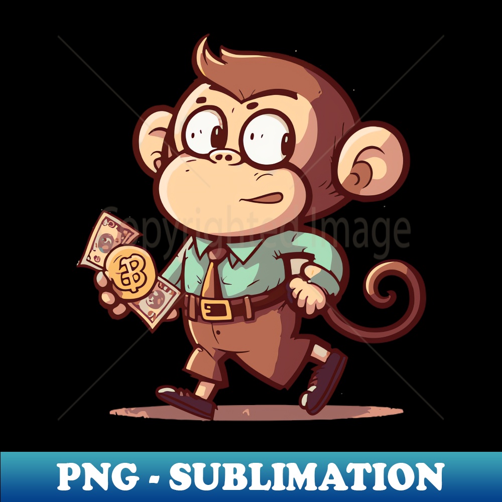 Cartoon Cute Monkey Boy Bringing Money - PNG Transparent Sub | Inspire ...