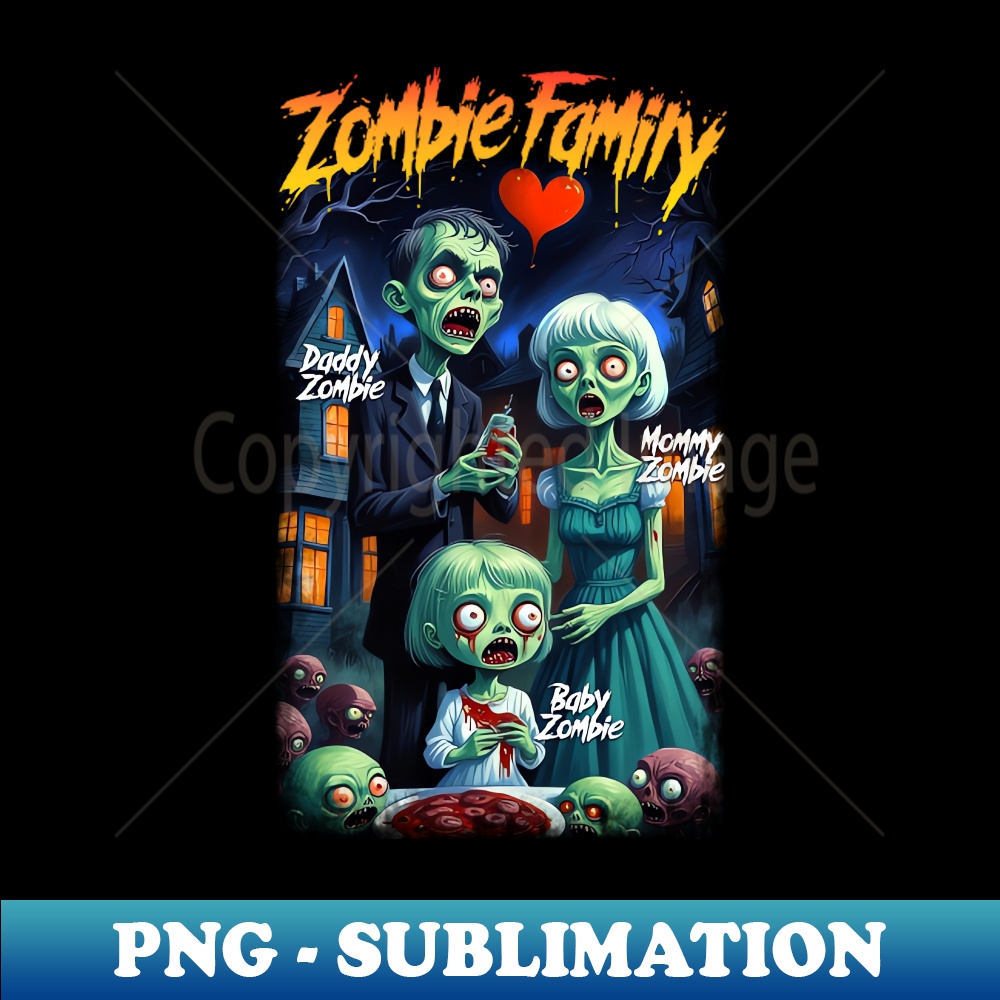 Zombie Family - PNG Transparent Digital Download File for Su - Inspire Uplift