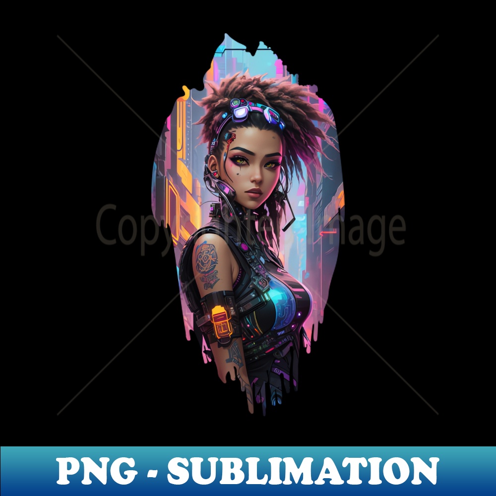 Cyberpunk rasta girl futuristic design - PNG Transparent Sub - Inspire ...