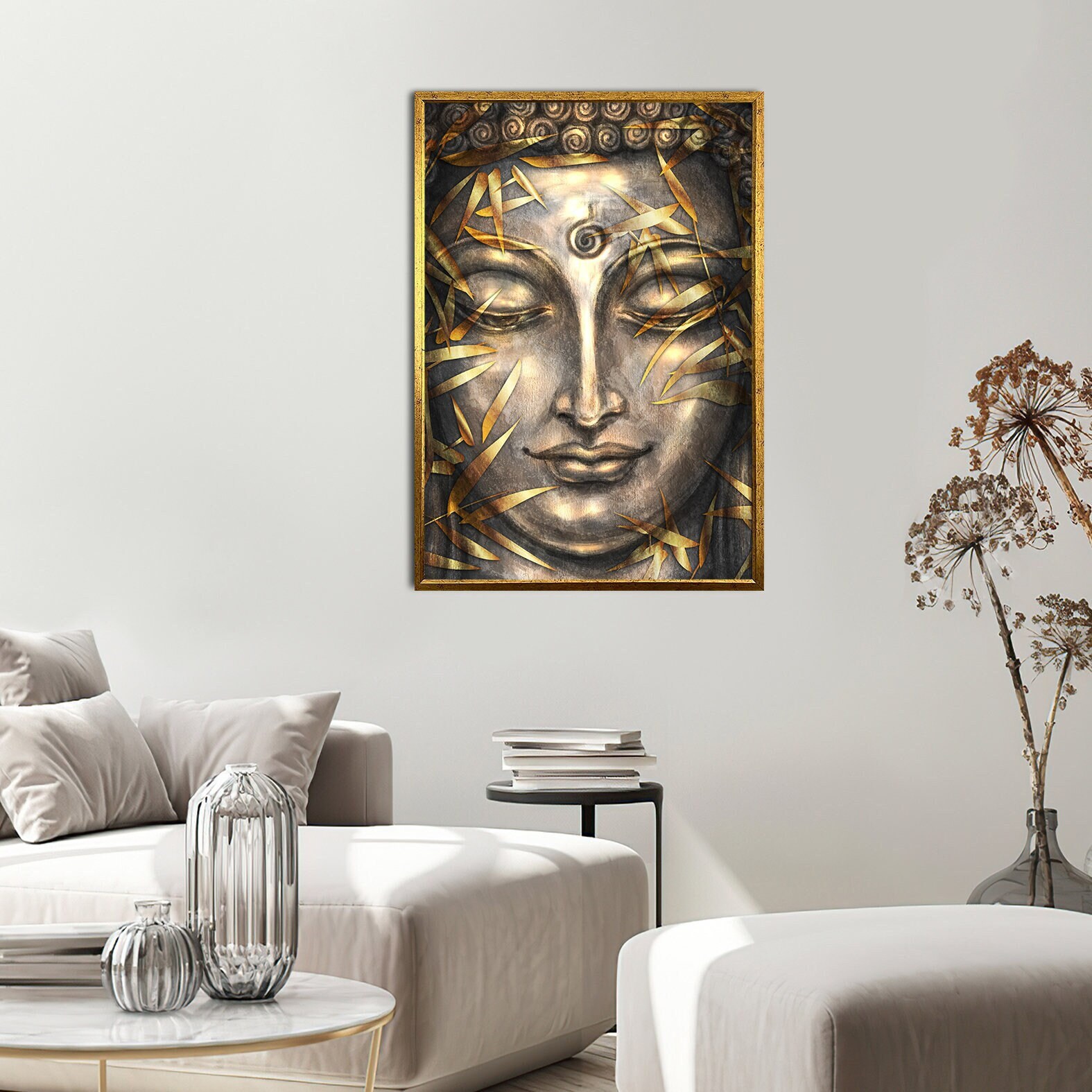 Gold Buddha Wall Art Canvas Painting, Gold Buddha Canvas Pai - Inspire ...