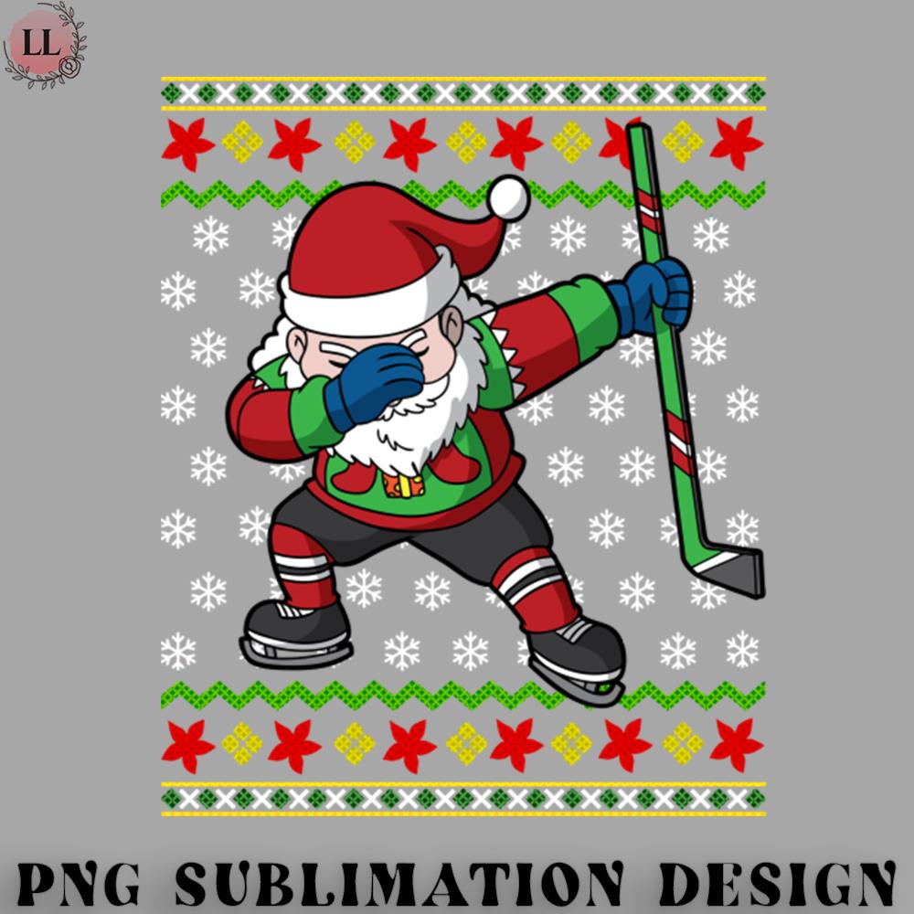Hockey PNG Ice Hockey Player Santa Claus Ugly Christmas Swea | Inspire ...