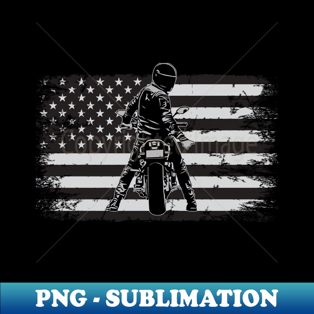 Motocycle Rider Sign American Flag Classic Modern Biker - Motorcycle Rider - Sign | Inspire ...
