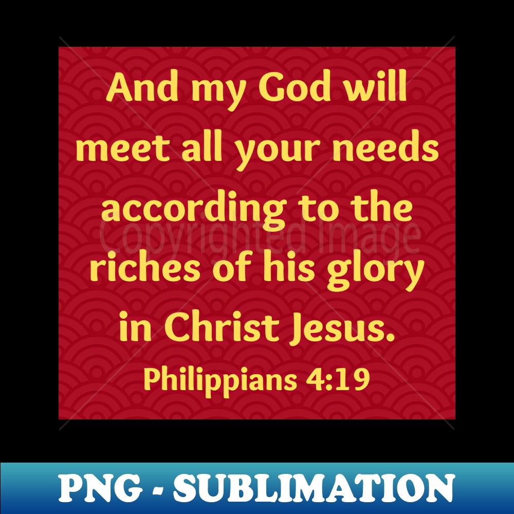 Bible verse philippians 419 instant sublimation digital do inspire
