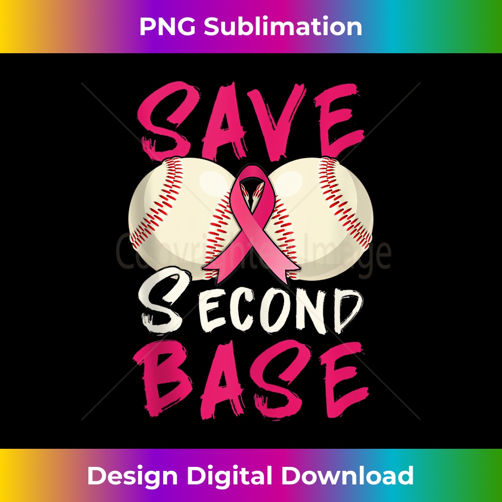 Baseball Pink Ribbon Save Second 2nd Base Breast Cancer Tank | Inspire ...