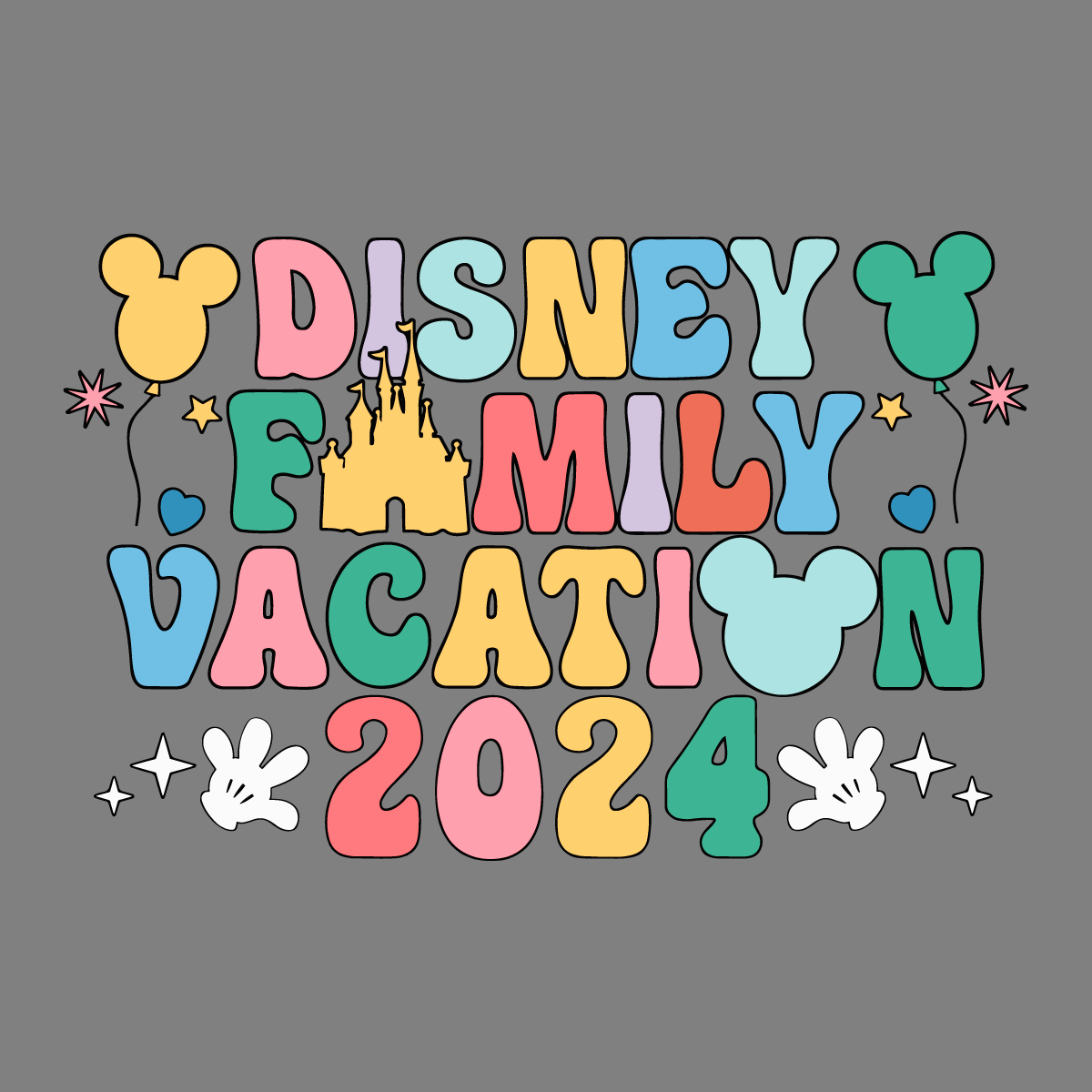 Retro Disney Family Vacation 2024 Castle SVG | Inspire Uplift