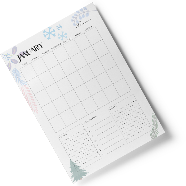 Printable Calendar, Planner, A4, Portrait, Seasons, PDF, PNG | Inspire ...