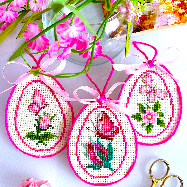 ROSE EASTER EGGS SET of 3 cross stitch patterns PDF by Cross | Inspire ...