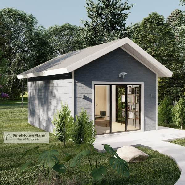 Backyard Office Plans, 14'x18' Tiny House Building blueprint Inspire