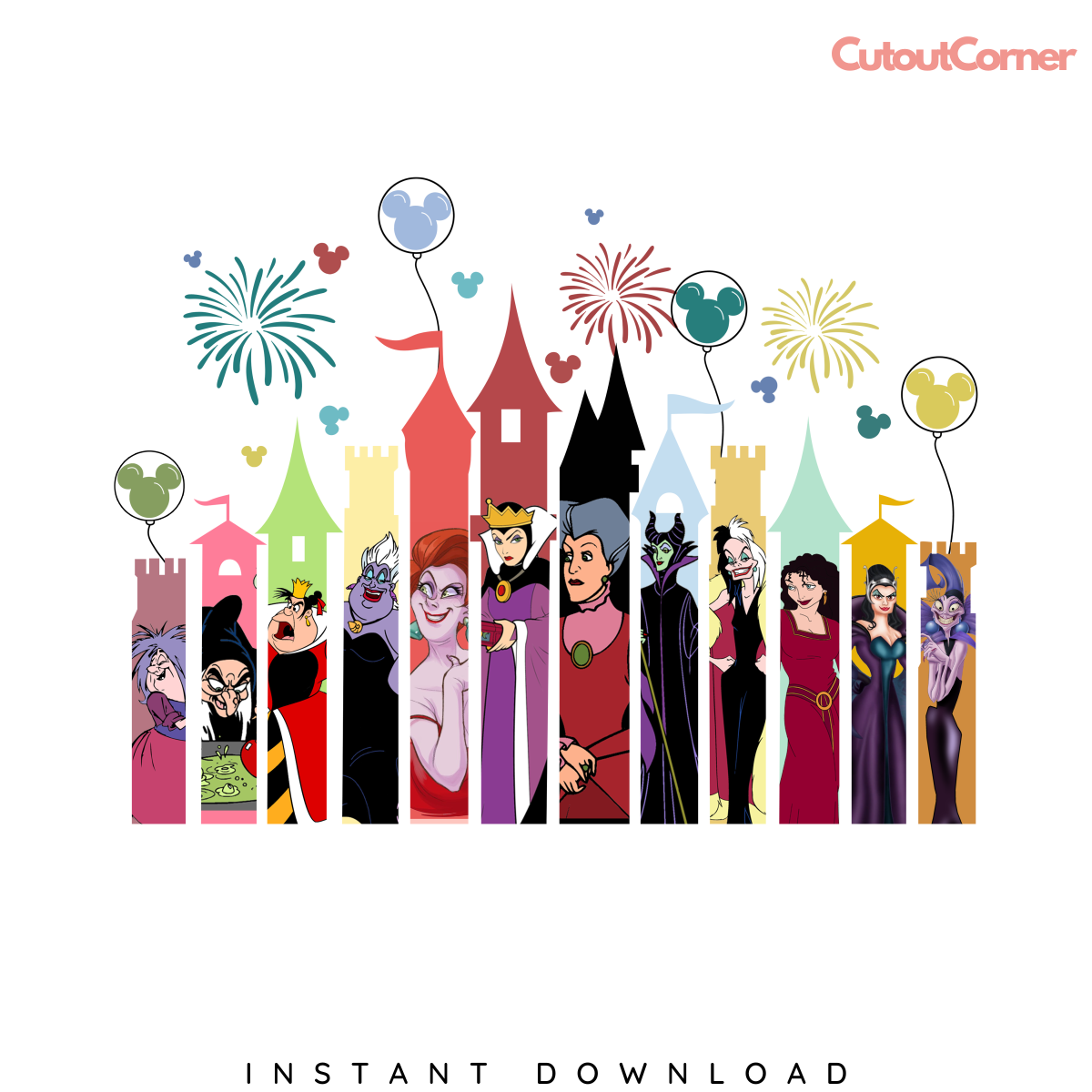 Disney Villains PNG Instant Download Digital Download Files | Inspire ...