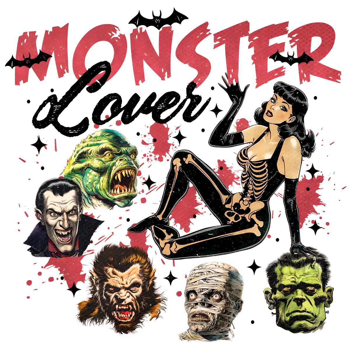 Vintage Monster Lover Spooky Season PNG Digital Download Fil Inspire
