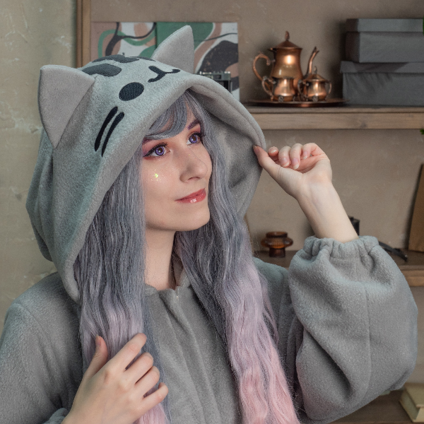 Pyjama Onesie Pusheen The Cat Pour Filles - Enfants Et Ados - Capuche Polaire Sherpa - Designs Mignons Chat