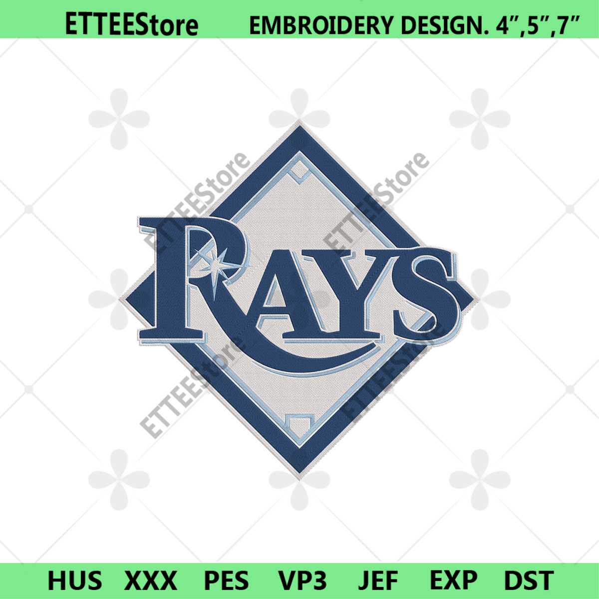 Rays Baseball Logo Embroidery File, MLB Rays Logo Machine Em | Inspire ...
