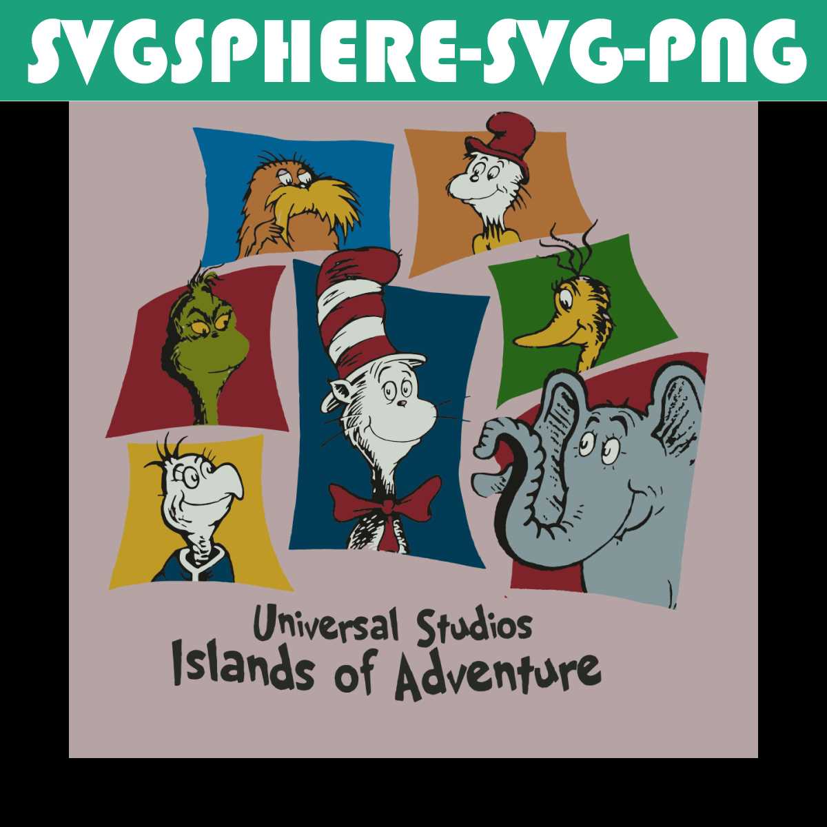 Vintage Dr Seuss Characters Universal Svg, Dr Seuss Svg, Vin Inspire